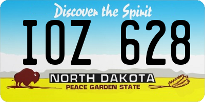 ND license plate IOZ628