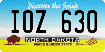 ND license plate IOZ630