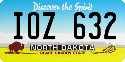 ND license plate IOZ632