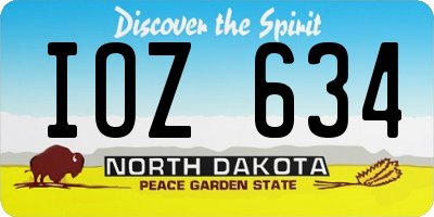 ND license plate IOZ634