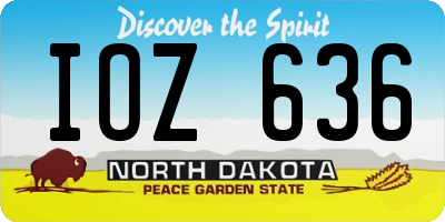 ND license plate IOZ636