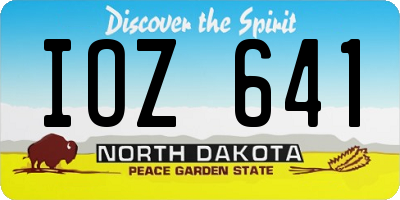 ND license plate IOZ641