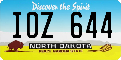 ND license plate IOZ644