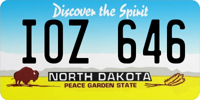ND license plate IOZ646
