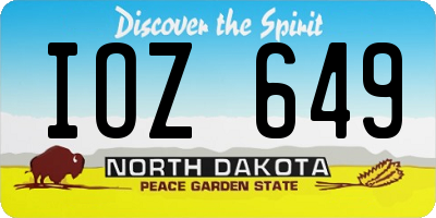 ND license plate IOZ649