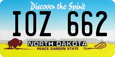 ND license plate IOZ662