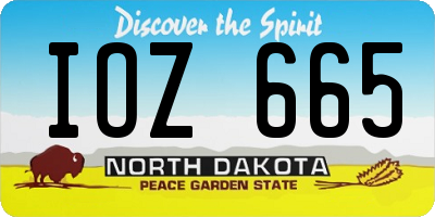 ND license plate IOZ665