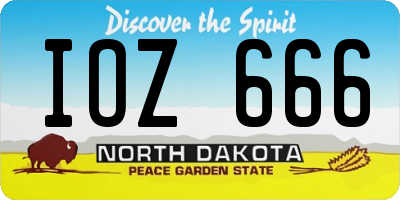 ND license plate IOZ666