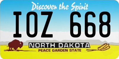 ND license plate IOZ668