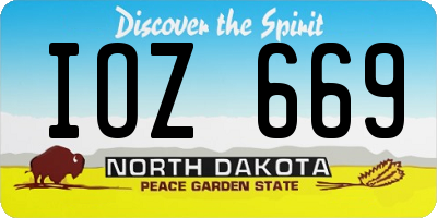 ND license plate IOZ669