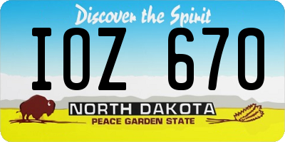 ND license plate IOZ670