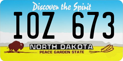 ND license plate IOZ673