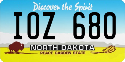 ND license plate IOZ680