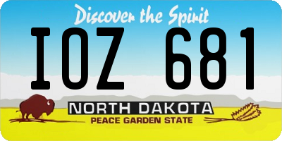 ND license plate IOZ681