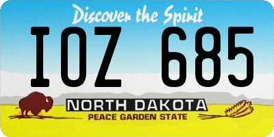 ND license plate IOZ685
