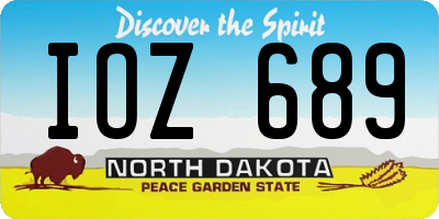 ND license plate IOZ689