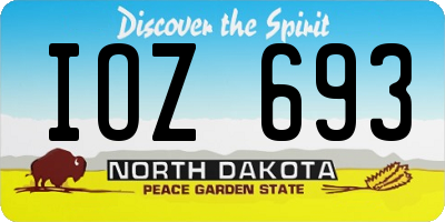 ND license plate IOZ693