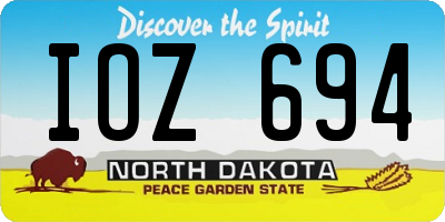 ND license plate IOZ694
