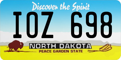 ND license plate IOZ698