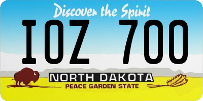 ND license plate IOZ700