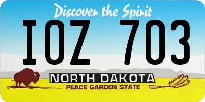ND license plate IOZ703
