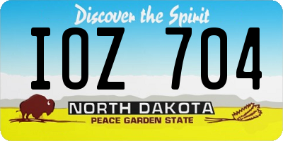 ND license plate IOZ704