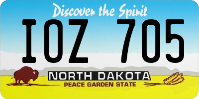 ND license plate IOZ705
