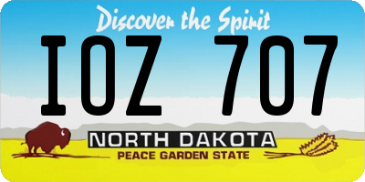ND license plate IOZ707