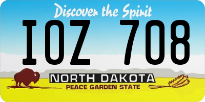 ND license plate IOZ708