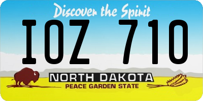 ND license plate IOZ710