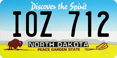 ND license plate IOZ712