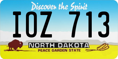 ND license plate IOZ713