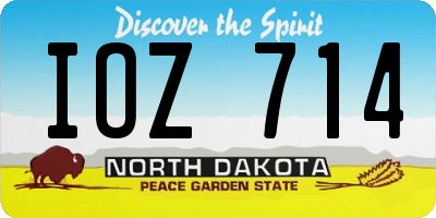ND license plate IOZ714