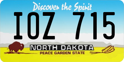 ND license plate IOZ715