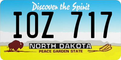 ND license plate IOZ717