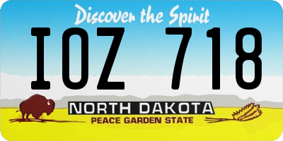 ND license plate IOZ718