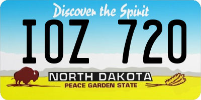 ND license plate IOZ720
