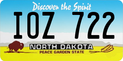 ND license plate IOZ722