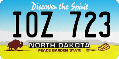 ND license plate IOZ723