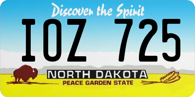 ND license plate IOZ725