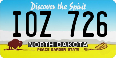 ND license plate IOZ726