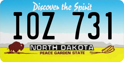 ND license plate IOZ731