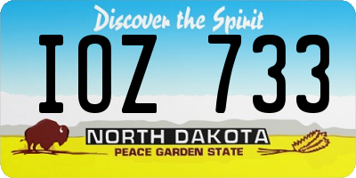 ND license plate IOZ733
