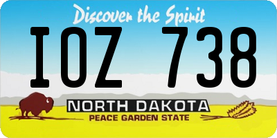 ND license plate IOZ738