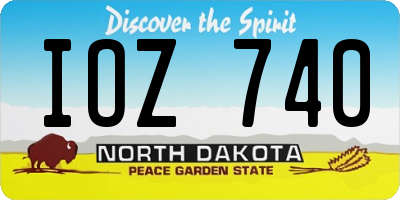 ND license plate IOZ740