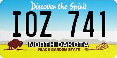 ND license plate IOZ741