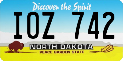 ND license plate IOZ742