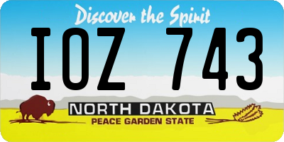 ND license plate IOZ743