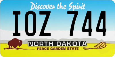 ND license plate IOZ744
