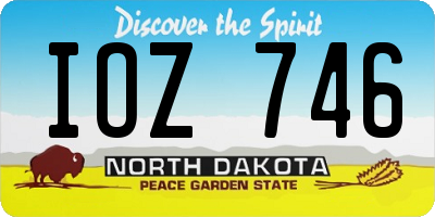 ND license plate IOZ746